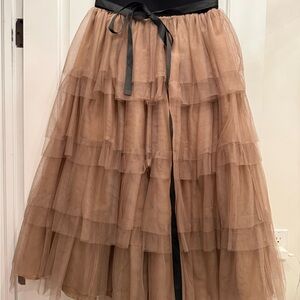 Elegant Browny Pink Tiered Skirt